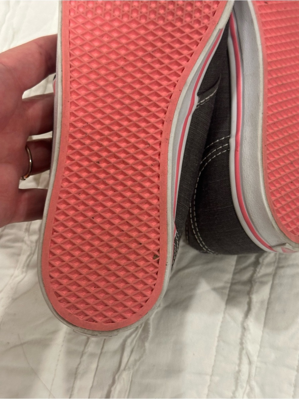Vans Low Top Sneakers in Charcoal with Pink Lining - Picture 4 of 7